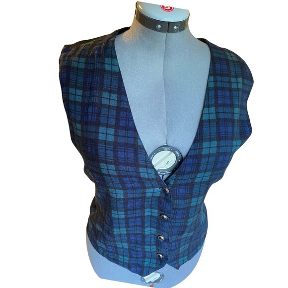90s vintage plaid vest - Picture 5 of 6